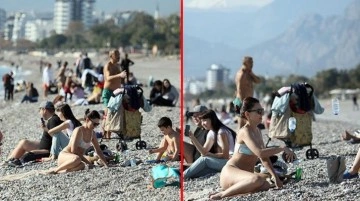 Görüntüler yazı aratmadı! Antalya'da yılın son günü deniz ve güneşin keyfini çıkardılar