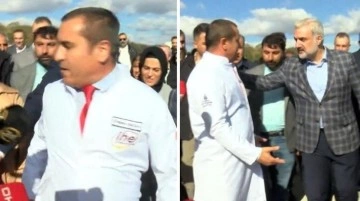 Halk Ekmek fabrikası önünde gerginlik! Osman Nuri Kabaktepe ile Özgen Nama böyle tartıştı