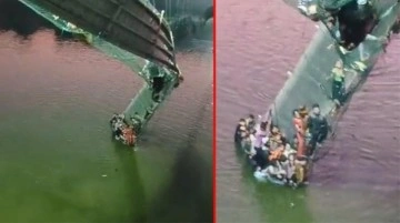 Hindistan'da büyük facia! Yüzlerce kişinin üzerinde olduğu köprü çöktü: En az 32 ölü