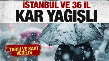 İstanbul ve 36 ile kar yağışı geliyor! Meteoroloji tarih ve saat verdi