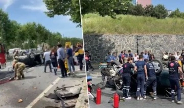 İstanbul'da feci kaza! Ağaca çarpan araç takla attı, 5 kişi yaralandı