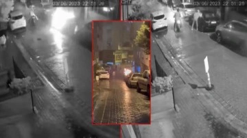 İstanbul’da kundakçı eski sevgili dehşeti kamerada: Benzin döküp lüks otomobili yaktı!