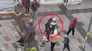 Kadın ve çocuğunun etrafını sarıp saldırdılar! Dehşet anları kamerada