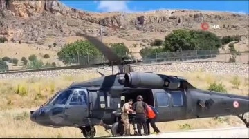Kalp krizi geçiren kadın askeri helikopterle hastaneye kaldırıldı