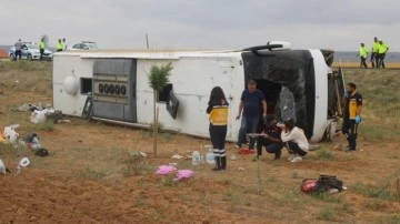 Kayseri'de tur otobüsü şarampole devrildi çok sayıda yolcu yaralandı