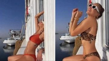 Kim der 46 yaşında! Burcu Esmersoy rengarenk bikinileriyle şov yaptı