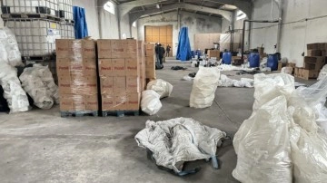 Kırklareli'nde 18 ton sahte temizlik malzemesi ele geçirildi