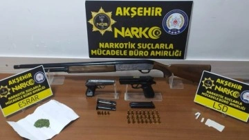 Konya Akşehir'de uyuşturucu operasyonu, 2 gözaltı