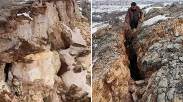 Malatya'da korkunç manzara! Depremin ardından dağ ikiye bölündü