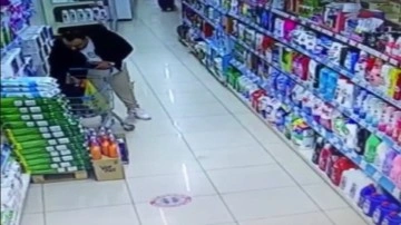 Maltepe’de deodorant hırsızlığı kameralara takıldı