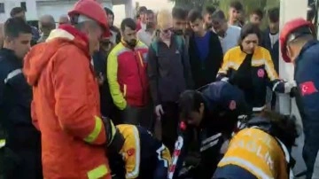 Mardin’de buğday yüklü tır devrildi, 1 kişi yaralandı