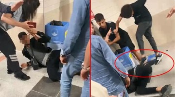 Metro istasyonunda kadınların fotoğrafını çeken yabancı uyruklu şahıs feci şekilde dövüldü