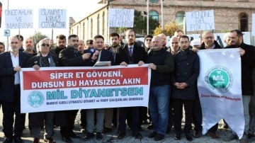 Mil-Diyanet Sen üyelerinden Kızıl Goncalar protestosu!