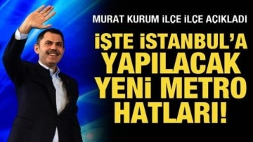 Murat Kurum ilçe ilçe açıkladı: İşte İstanbul'a yapılacak metro hatları!