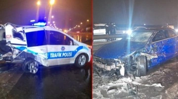 Otomobil, kaza yapan araca ve polise çarptı: 1 ölü, 1 polis yaralı