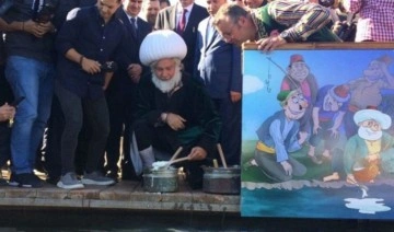 Oyuncu Behzat Uygur'un canlandırdığı temsili Nasreddin Hoca, göle maya çaldı