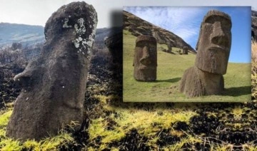 Paskalya Adası'nda çıkan yangınlarda Moai heykelleri zarar gördü