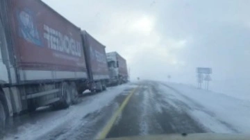 Sahara Geçidi'nde kar yağışı trafikte aksamalara neden oldu