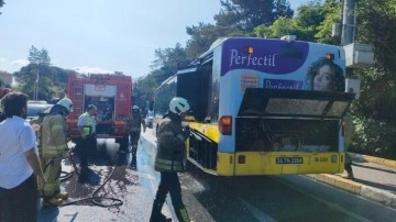 Sarıyer'de İETT otobüsünde yangın: Yolcular büyük panik yaşadı