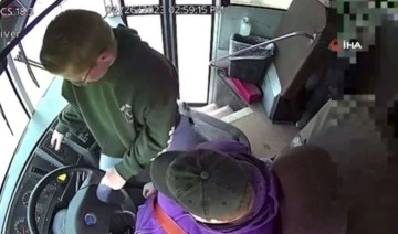 Şoförü bayılan okul otobüsünü durdurdu, faciayı önledi