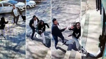 Sokakta akılalmaz olay! Koşarak kız çocuğunun sırtına vurdu, yere düşürdü!