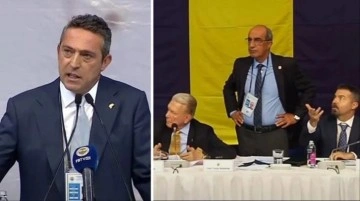 Son Dakika: Fenerbahçe Genel Kurulu'nda Ali Koç'un konuşması sırasında kavga çıktı