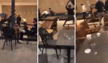 Starbucks'ta kavga: Masa ve sandalyeler havada uçuştu!