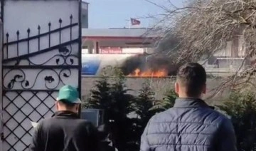 Sultanbeyli'de akaryakıt istasyonundaki tankerde korkutan yangın!