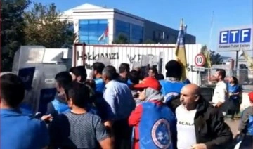 Tazminatları ödenmeyen ETF Tekstil işçilerine polis ablukası