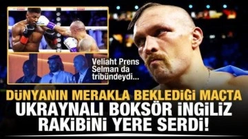 Ukraynalı boksör Usyk, İngiliz rakibini yere serdi!