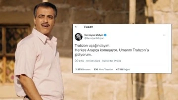 Ünlü oyuncu Sermiyan Midyat'ın uçakta yaptığı paylaşım olay oldu: Herkes Arapça konuşuyor