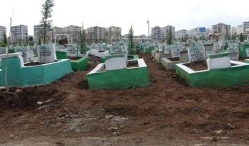 Yağmur sonrası depremzedelerin mezarları çöktü