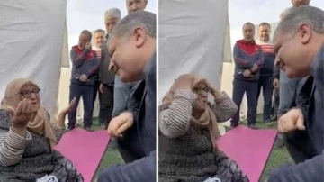 Yaşlı depremzede Cumhurbaşkanı Erdoğan'a dualar etti: Ona kuyu kazanlar kuyuya kendileri düşsün