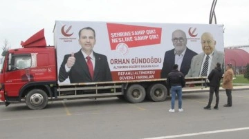 Yeniden Refah Partisi’nin başkan adayının şaşırtan seçim kamyonu