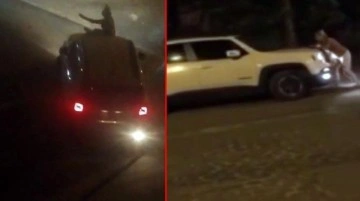 Yer: İstanbul! Yabancı uyruklu kadın, lüks aracın üstüne çıkıp, dehşet saçtı