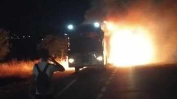 Yolcu otobüsü alev alev yandı: Facianın eşiğinden dönüldü