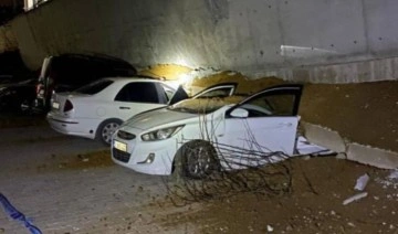 Yozgat’ta istinat duvarı çöktü, 11 araç ezildi