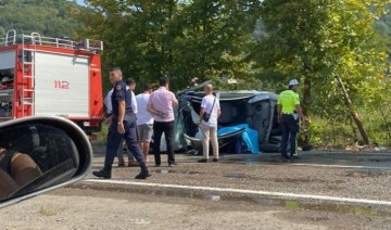 Zonguldak'ta takla atan otomobil devrildi: 1 ölü, 2 yaralı